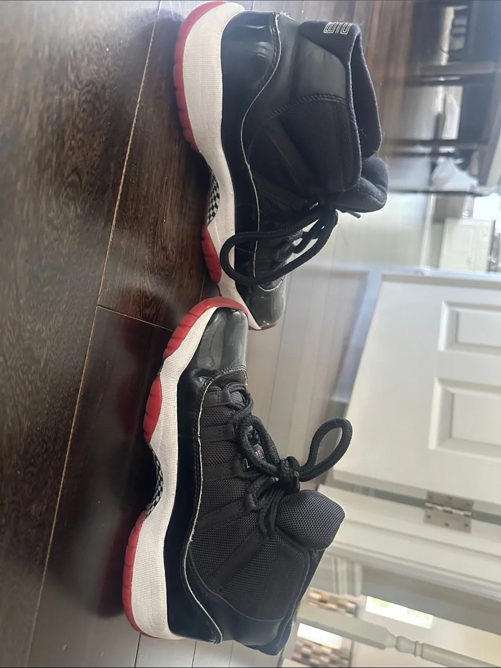 Jordan Kids Black and Red High-Top Sneakers